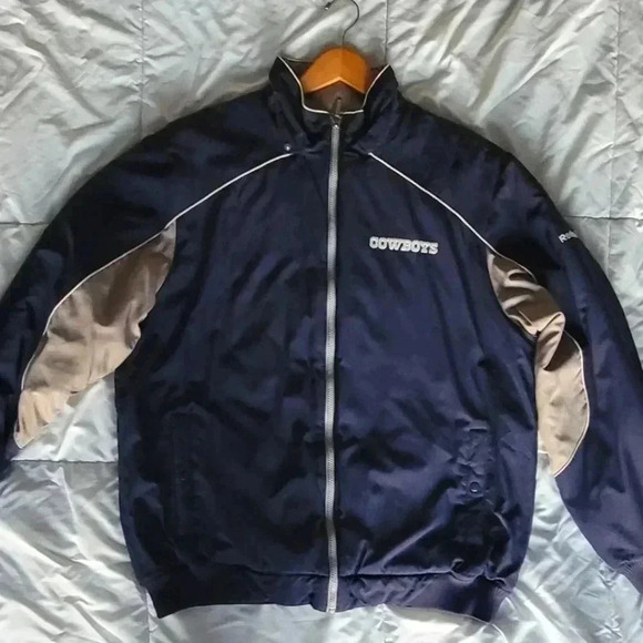 Dallas Cowboys Vintage Jacket Blue and Gray Reebok NFL Size Large - Picture 1 of 8